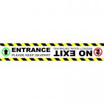 Social Distancing Floor Graphic Self Adhesive Vinyl (600 x 100mm) = Entrance Only No Exit