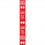 Floor Distance Marker Keep Safe Distance Floor Graphic; Self Adhesive Vinyl Laminated; Red (800 x 100mm) 