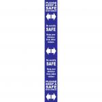 Floor Distance Marker Keep Safe Distance Floor Graphic; Self Adhesive Vinyl Laminated; Blue (800 x 100mm)  STP190