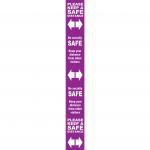 Floor Distance Marker Keep Safe Distance Floor Graphic; Self Adhesive Vinyl Laminated; Purple (800 x 100mm) 