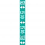 Floor Distance Marker Keep Safe Distance Floor Graphic; Self Adhesive Vinyl Laminated; Turquoise (800 x 100mm) 