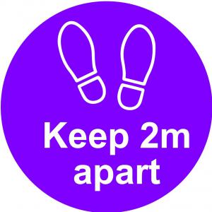 Purple Social Distancing Self Adhesive Floor Distance Marker 200mm