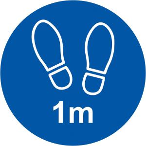Blue Social Distancing Floor Graphic - 1m Apart 200mm dia.