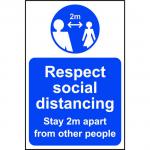 Lightweight and sturdy Correx A-Board (Blue) - Respect Social Distancing