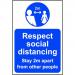 Lightweight and sturdy Correx A-Board (Blue) - Respect Social Distancing STP381