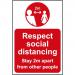 Lightweight and sturdy Correx A-Board (Red) - Respect Social Distancing STP383
