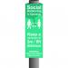 Turquoise Social Distancing In Operation Post/Bollard Sign - (800mm high x 150mm diameter post) STP401