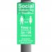 Turquoise Social Distancing In Operation Post/Bollard Sign - (800mm high x 200mm diameter post) STP402