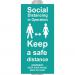 Social Distancing In Operation (A) Post/Bollard Sign (800mm High For 200mm dia post)  STP410