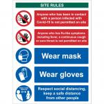 Workplace Site Safety Keep A Safe Distance Sign; Rigid 1mm PVC Board (300 x 400mm) 