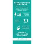 Social Distancing In Operation Pull Up Banner; Turquoise (850 x 2000mm) 