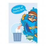Super Hygiene Heroes Dispose of Tissues Here Self Adhesive Sign (148 x 210mm)
