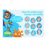 Super Hygiene Heroes How To Wash Your Hands Correctly Poster; Rigid 1mm PVC Board (400 x 600mm)