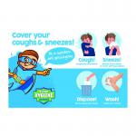 Super Hygiene Heroes Cover Coughs and Sneezes Poster; Rigid 1mm PVC Board (400 x 600mm)