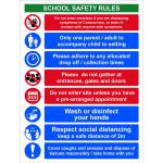 School Site Safety Notice for Covid-19; Rigid 1mm PVC Board (300 x 400mm)
