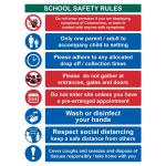 School Safety Rules Keep Safe Distance Sign; Rigid 1mm PVC Board (300 x 400mm) 