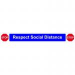 Be Socially Safe Respect Social Distance Self Adhesive Floor and Stair Graphic (800 x 100mm)