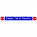 Be Socially Safe Respect Social Distance Self Adhesive Floor and Stair Graphic (800 x 100mm)