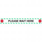 Be Socially Safe Please Wait Here Self Adhesive Floor Graphic (800 x 100mm)