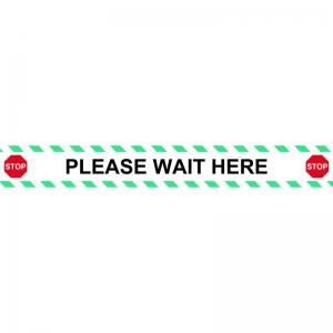 Be Socially Safe Please Wait Here Self Adhesive Floor Graphic 800 x