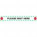 Be Socially Safe Please Wait Here Self Adhesive Floor Graphic (800 x 100mm)