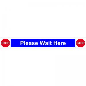 Be Socially Safe Please Wait Here Self Adhesive Floor Graphic 800 x