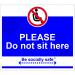 Be Socially Safe Please Do Not Sit Here Table and Seat Sign; Pack of 2 (190 x 166mm)