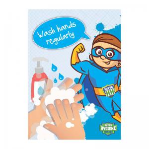 Super Hygiene Heroes Ensure Hands Are Clean Before Entering A Board