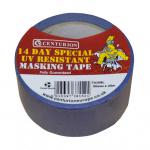 The picture shows a roll of Centurion Europe Limited Masking Tape, measuring 50mm in width and 25m in length. The tape is UV resistant, with the TA108L label visible on the side. The tape is tightly wound and appears to be high quality.
