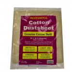 A 12x12 cotton twill dust sheet, weighing 2kg, from Tristar UK Ltd Tools. The dusty sheet is made from soft, cotton material and features the companys logo in the corner. Perfect for protecting furniture and floors during DIY projects or professional renovation work.