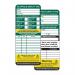 A photograph of Spectrum Industrial Scaffold Platforms Scaffold Tag Inserts (Pack of 10) TG0110 shows a pack of 10 orange and white inserts with clear labels and visible text. The inserts are designed to fit securely onto scaffold platforms for safety and organization purposes.