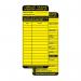 The photograph captures the Spectrum Industrial Warehouse Signage, showcasing its sleek design and clear text. Ten forklift tag inserts can be seen neatly packed in the package, ready for use in the busy warehouse. The vibrant colors of the inserts add a pop of color to the overall image.