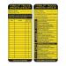 This picture shows a pack of 50 forklift tag inserts designed for Spectrum Industrial warehouses. The tags are neatly organized and feature clear signage, making them easy to use and navigate. They are a valuable tool for tracking and managing inventory in any warehouse setting.