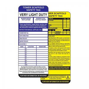 Tower Scaffold Safety Tag Inserts Pack of 10 TG1210