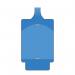 This image features a spectrum of blue industrial signage tags, specifically AssetTag Flex, in a pack of 50 blank tags. These tags are ideal for warehouse use.