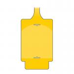 This image features bold yellow signage for a industrial warehouse, with 50 blank AssetTag Flex tags on display. The clean design stands out against the industrial setting, offering a functional and professional look.