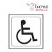 Disabled Graphic’ Sign; Self Adhesive Taktyle; White  (150mm x 150mm) TK0004BKWH
