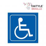 Disabled Graphic&rsquo; Sign; Self Adhesive Taktyle; Blue (150mm x 150mm)