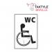 Disabled WC Graphic’  Sign; Self Adhesive Taktyle; White (150mm x 225mm) TK0020BKWH