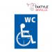 Disabled WC Graphic’  Sign; Self Adhesive Taktyle; Blue (150mm x 225mm) TK0020WHBL