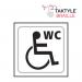Disabled WC Graphic’  Sign; Self Adhesive Taktyle; White  (150mm x 150mm) TK0021BKWH