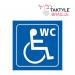 Disabled WC Graphic’  Sign; Self Adhesive Taktyle; Blue (150mm x 150mm) TK0021WHBL