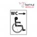 Disabled WC Arrow Right’  Sign; Self Adhesive Taktyle; White  (150mm x 225mm) TK0023BKWH