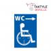 Disabled WC Arrow Right’  Sign; Self Adhesive Taktyle; Blue (150mm x 225mm) TK0023WHBL