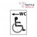 Disabled WC Arrow Left’  Sign; Self Adhesive Taktyle; White (150mm x 225mm) TK0024BKWH