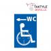 Disabled WC Arrow Left’  Sign; Self Adhesive Taktyle; Blue (150mm x 225mm) TK0024WHBL