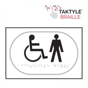 Disabled Gentlemen Graphic’  Sign; Self Adhesive Taktyle;