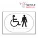 Disabled Gentlemen Graphic’  Sign; Self Adhesive Taktyle; White (225mm x 150mm) TK0030BKWH