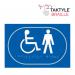 Disabled Gentlemen Graphic’  Sign; Self Adhesive Taktyle; Blue (225mm x 150mm) TK0030WHBL