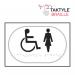 Disabled Ladies Graphic’  Sign; Self Adhesive Taktyle; White (225mm x 150mm) TK0031BKWH
